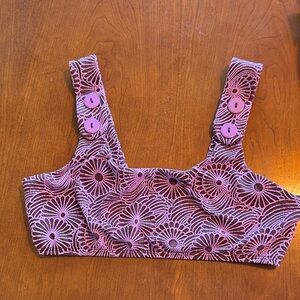 Seea Purple Floral Bikini Top